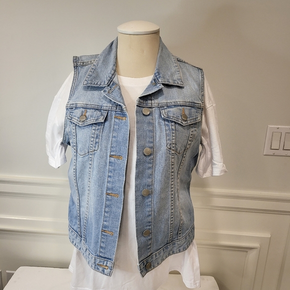 GAP Jackets & Blazers - GAP | Denim Sleeveless Jacket